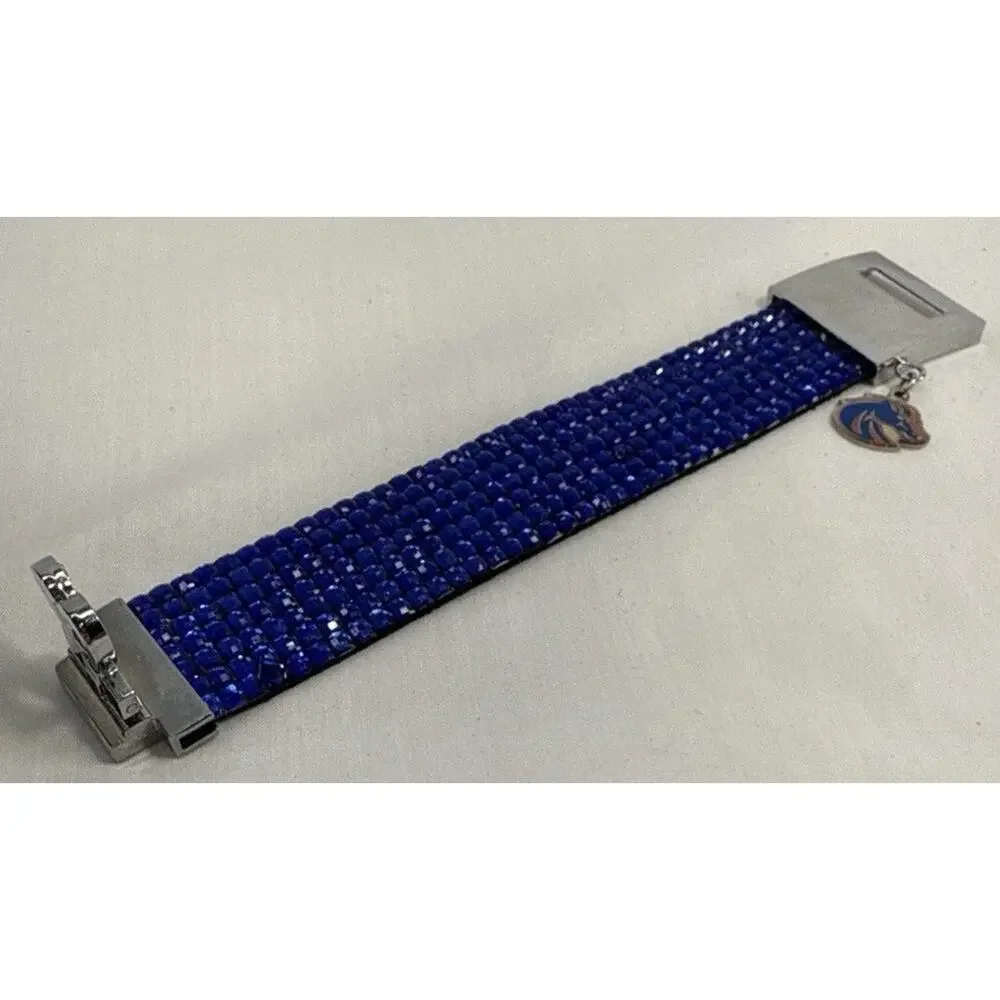 Boise State Broncos University College‎ Rhinestone Bracelet Heart Fan Cheer EUC